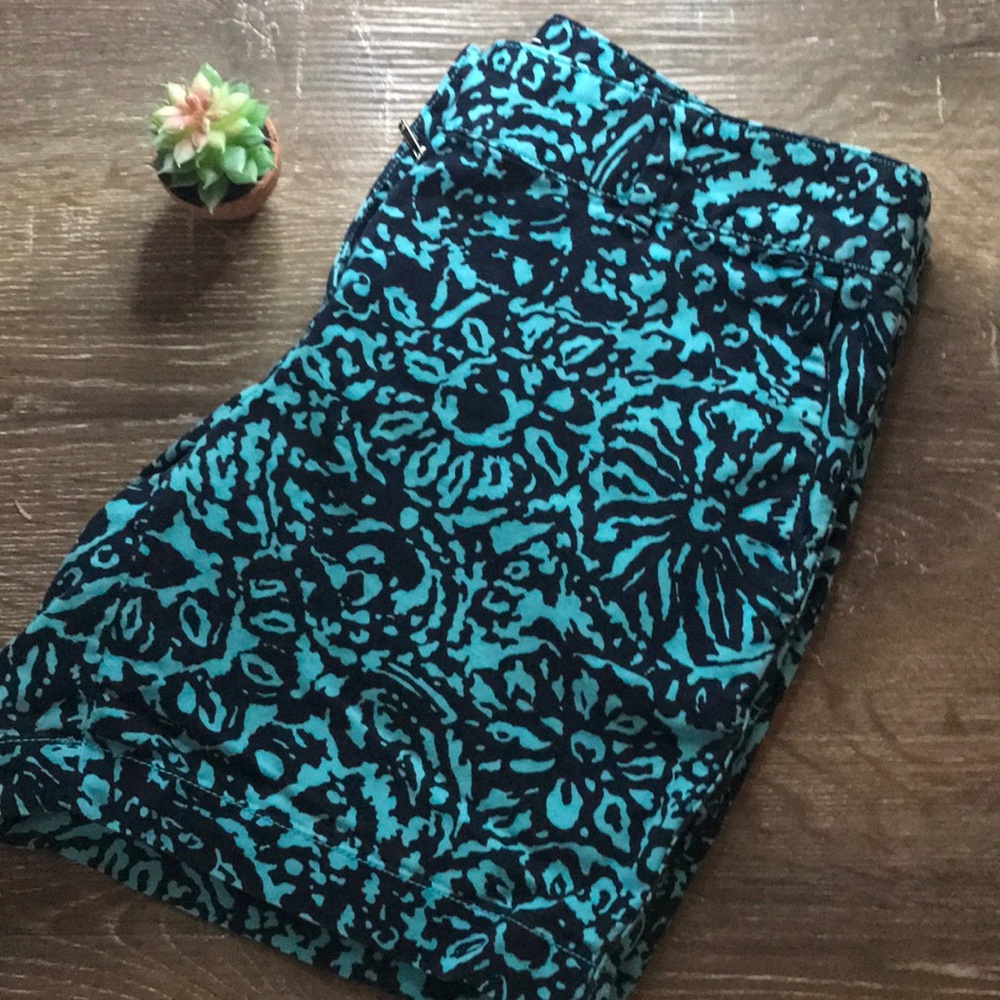 Ann Taylor | Turquoise Floral Paisley trousers